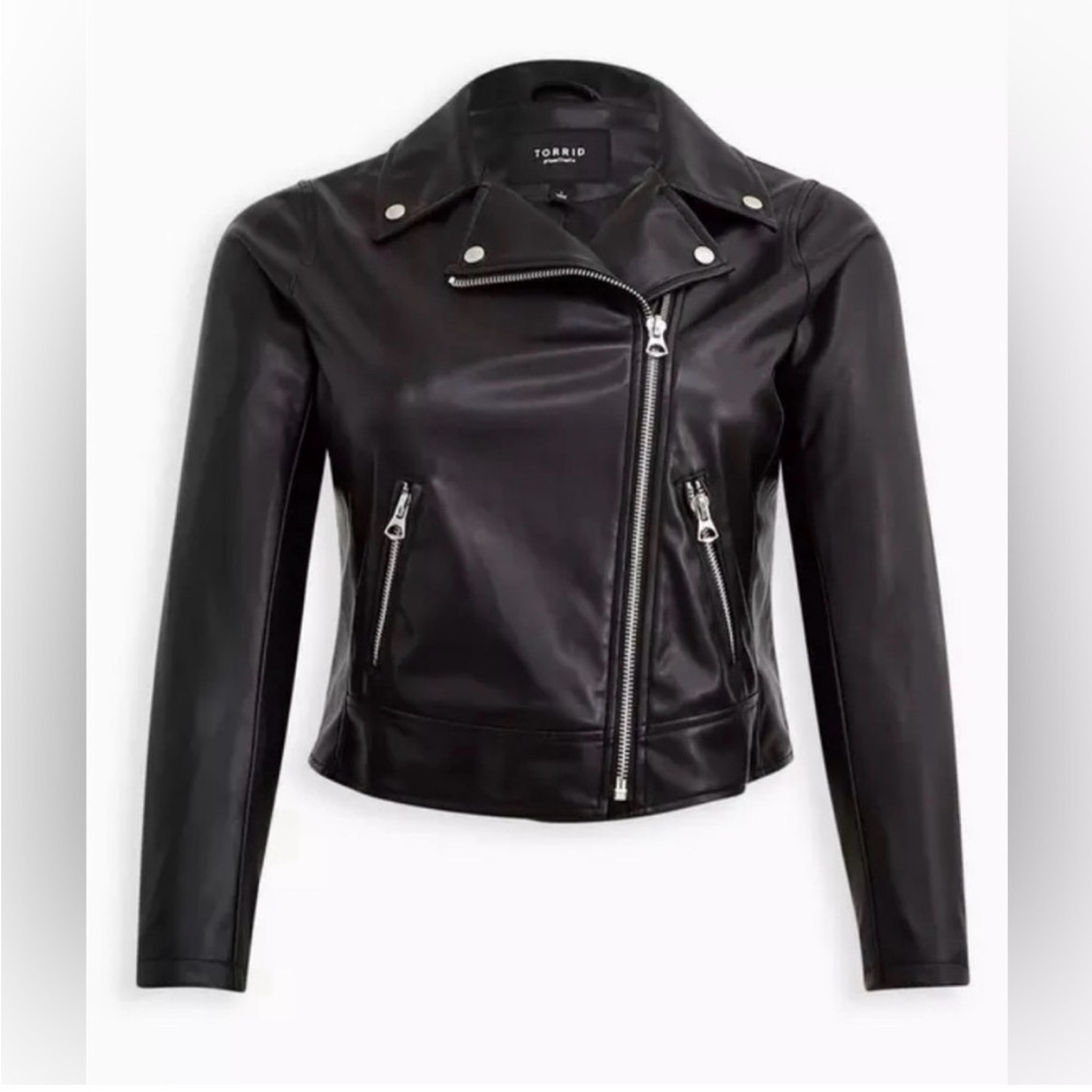 Torrid Black Faux Leather Moto Jacket